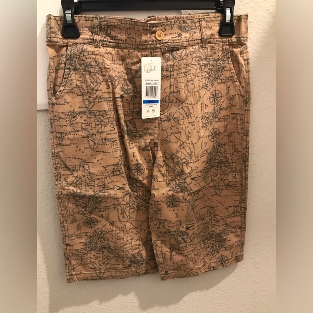 Map-Print Peek Boys Shorts in Tan NWT Size 12